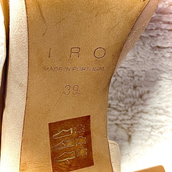 Beige Suede Ruffled Pump Heel - Picture 8 of 10